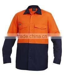 Factory custom Short Sleeves cotton safety shirts Fluorescent Hi Vis Work Shirts