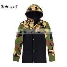 High quality modern fashionable print fancy quick dry sports pink softshell full zipper winter coat for kids