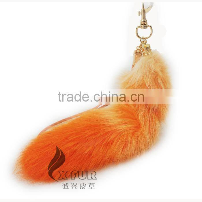 CX-R-25A China Best Selling High Quality Custom Cute Fox Fur Charm Keychain