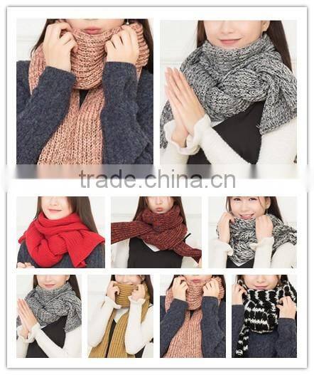 winter lady and women or men fashion pure color knit scarf winter muffler ladies scarf