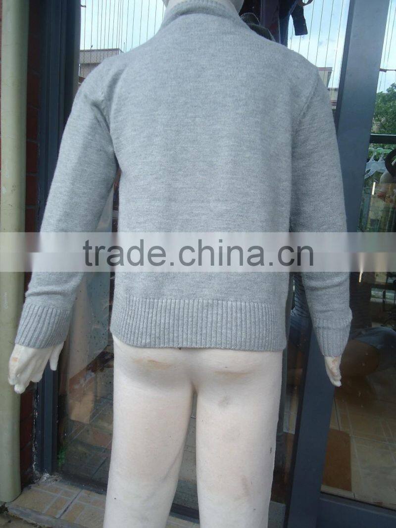 custom children kids heather grey v-neck button up plain knit cardigan