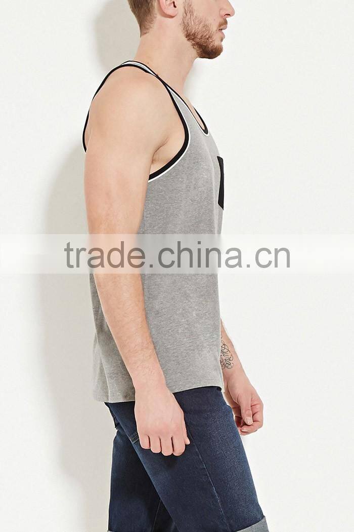 Men's muscle plain gray tank tops wholesale