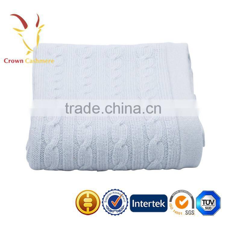Colorful Cable Luxe Knitted Cashmere Baby Blanket