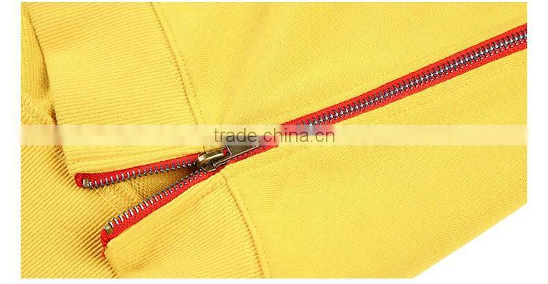 Fashion Cotton Slit Hem No Hood Crew Neck Zip Jacket Sweatshirt Without Hood Sweatshirt For Men