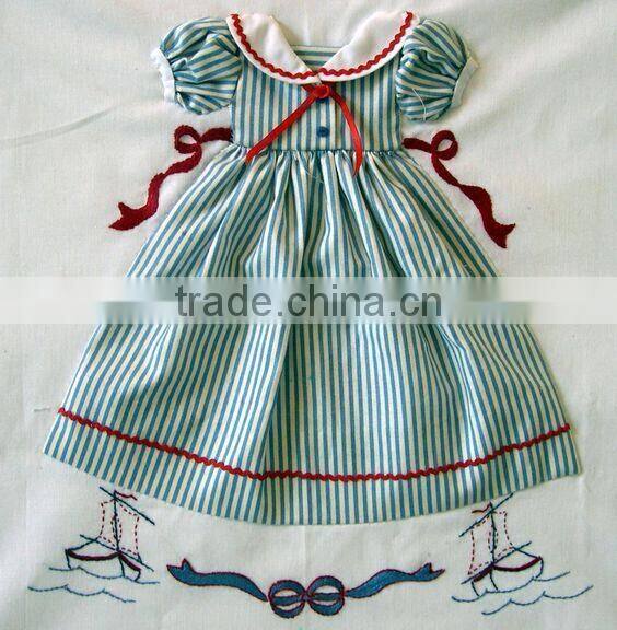 New Design Baby Girls Striped Short Sleeve Summer Dress