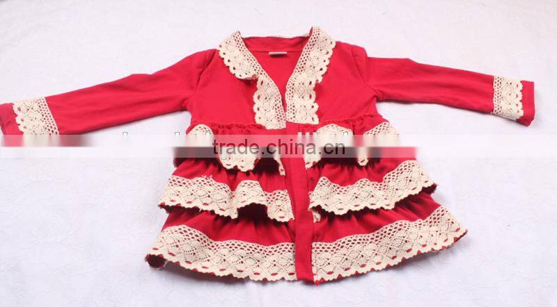 Boutique Baby Girls Top Outfits Fall Long Sleeve Kids 3 Layers Ruffle T-shirt