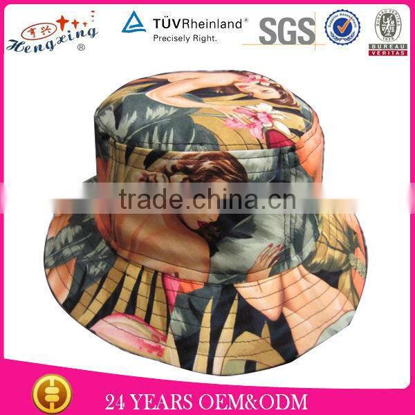 Streetwear Tie Dyed Wide Brim Fresh White Kids Plain Bucket Hat