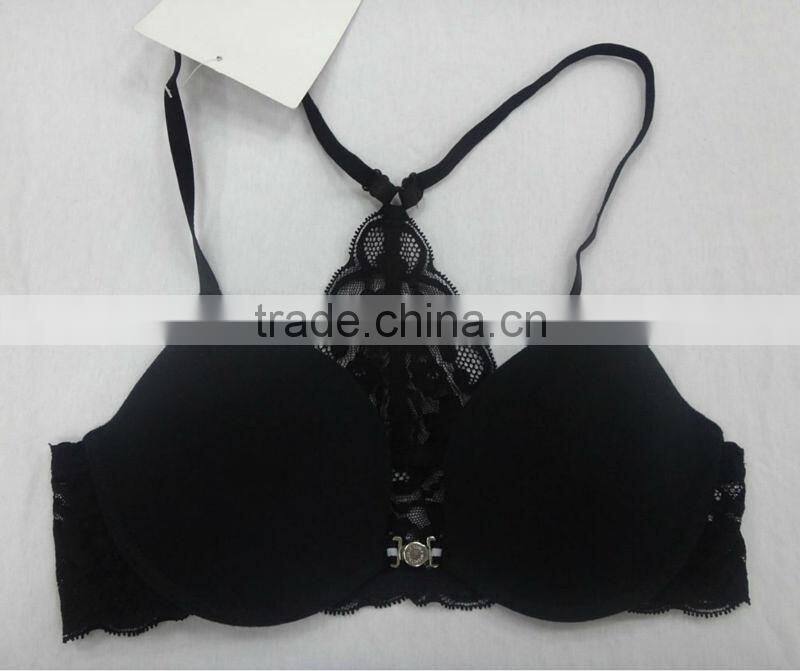 Popular design comfortable fitting girls bra front clasp underwear
