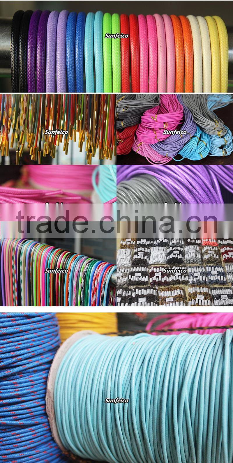 Navy Blue Waxed Cotton Shoelace