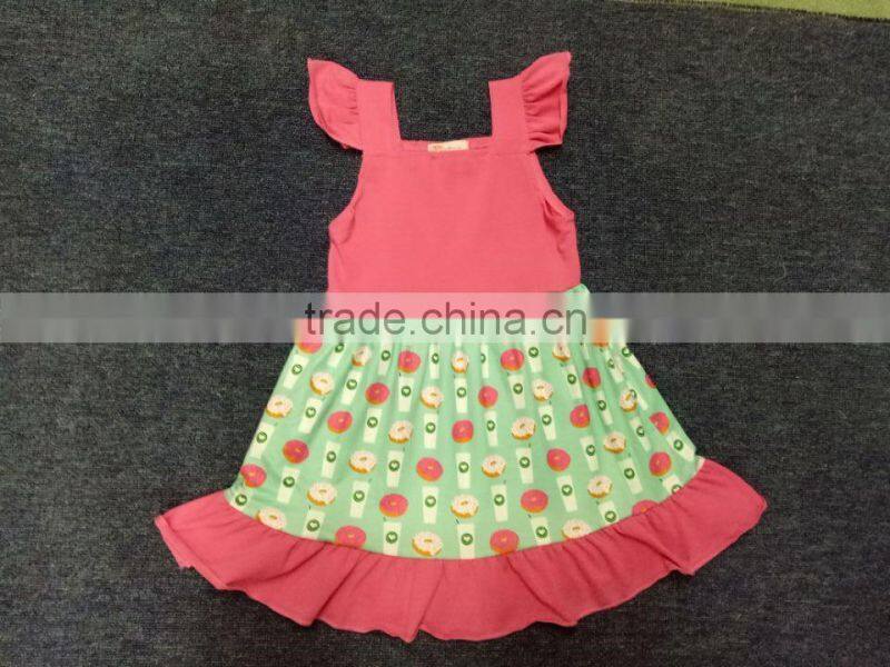 Party frocks for girls summer layer lace pink dress wholesale kids clothes