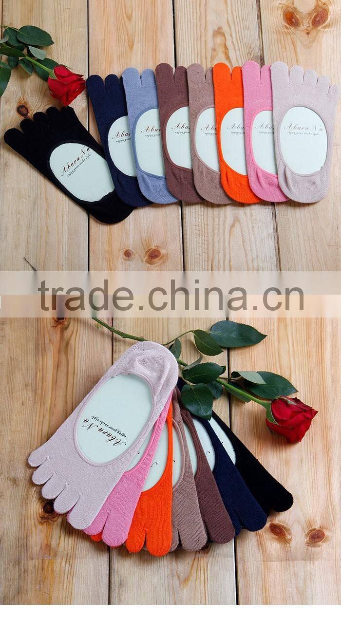 Cotton plain invisible toe socks prevent athlete's foot moss anti-odor toe socks