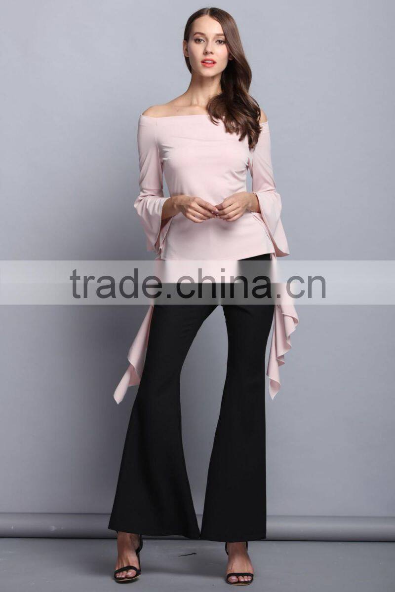 China manufacturer fashion long sleeve blouse elegant ladies top for women 2017
