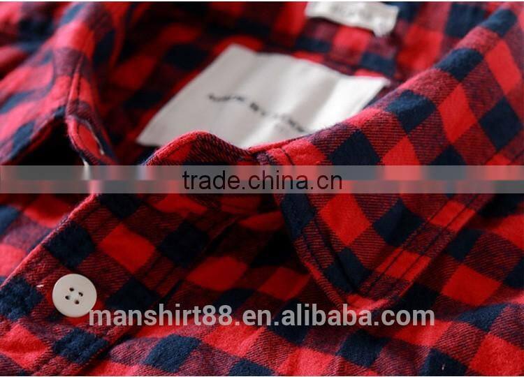 twin chest pocket slim fit checked soft brush flannel shirt
