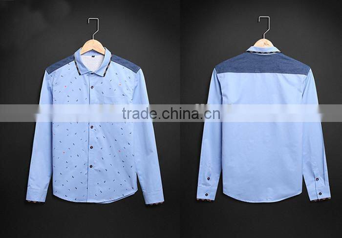 2016 Fashionable men printed slim fit casual shirts