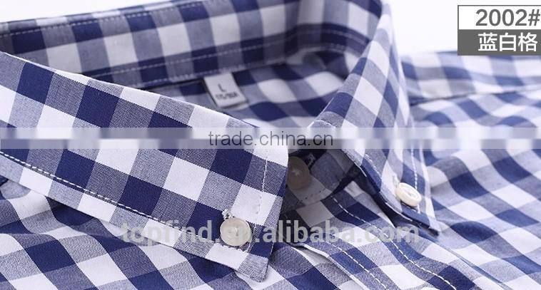 Latest custom plaid short sleeve Men's shirt