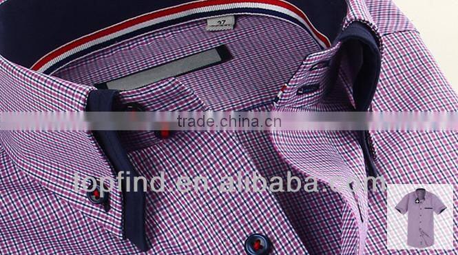 Fashion double button down collar fake pocket short sleeve shirt