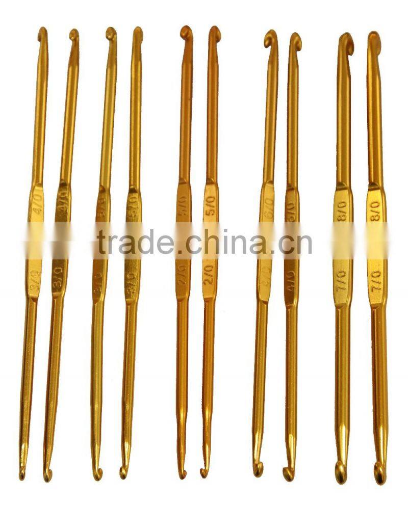 double point golden Handle Crochet Hook kits Set
