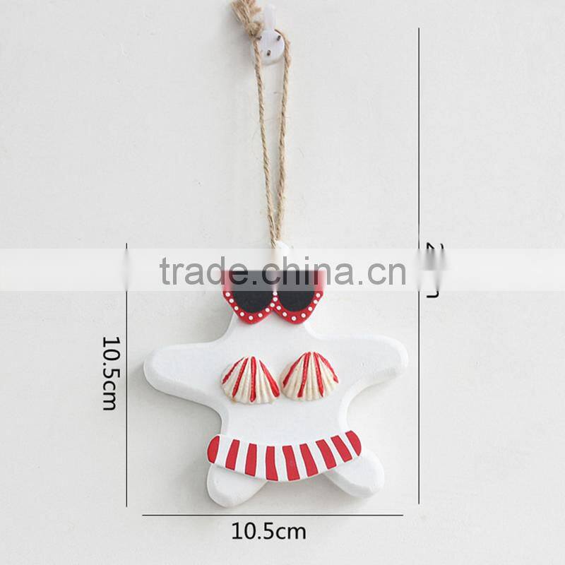 Sex Bikini Wooden Starfish Hangings Decorative Wall Hanging Art And Craft