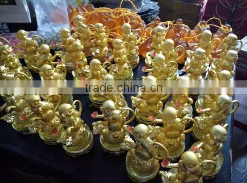 NEW Style High Quality Beautiful Gold plated Monkey With Crystal Base For business gift