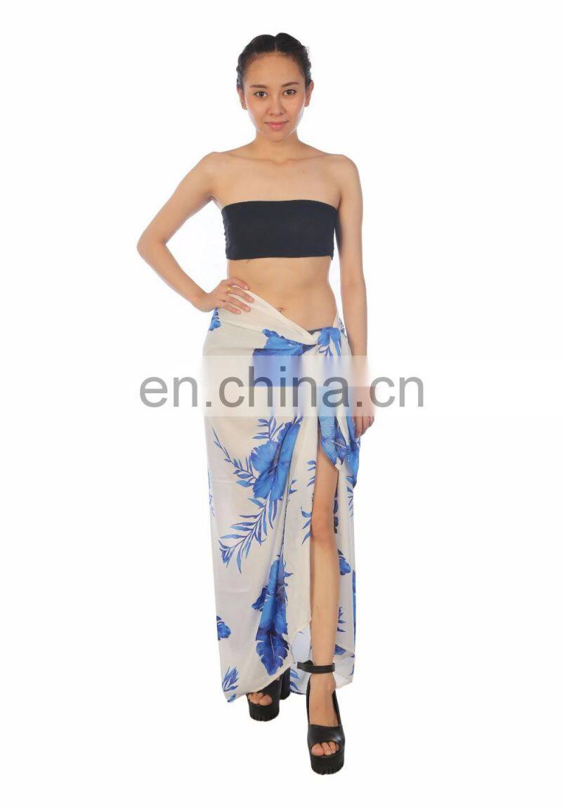 Lofbaz Women's Beach Pareo Sarong Fringeless Wrap Dress Rayon Sexy Cover-up Swimwear Summer