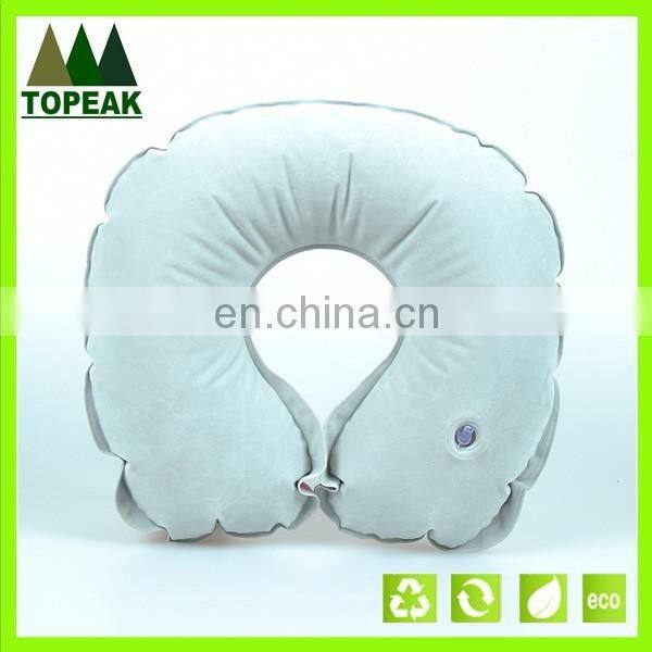 Inflatable Travel Pillow velvet PVC U-shape inflatable neck pillow