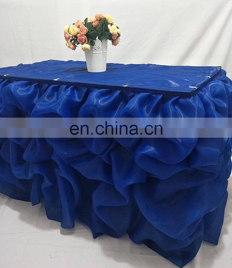 Fancy Organza Ruffled Table Skirting for Wedding