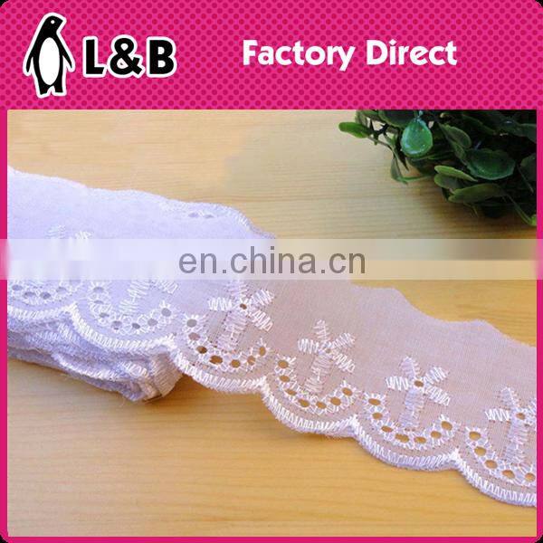 White Embroidery lace cotton trimming