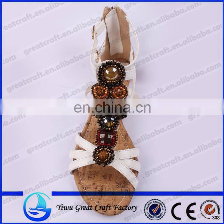Supply drill blasting model of Bohemian noble generous resin beads handmade shoes