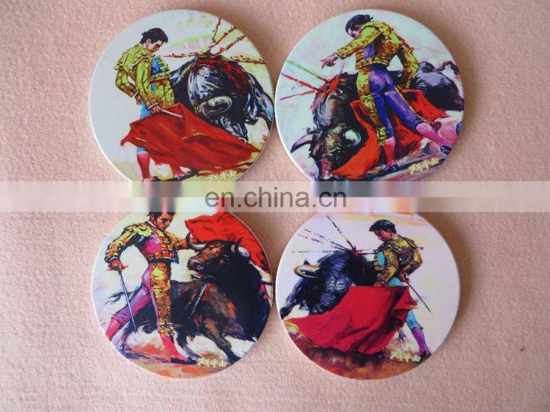 Table decoration cork backed ceramic coaster with sublimation logo