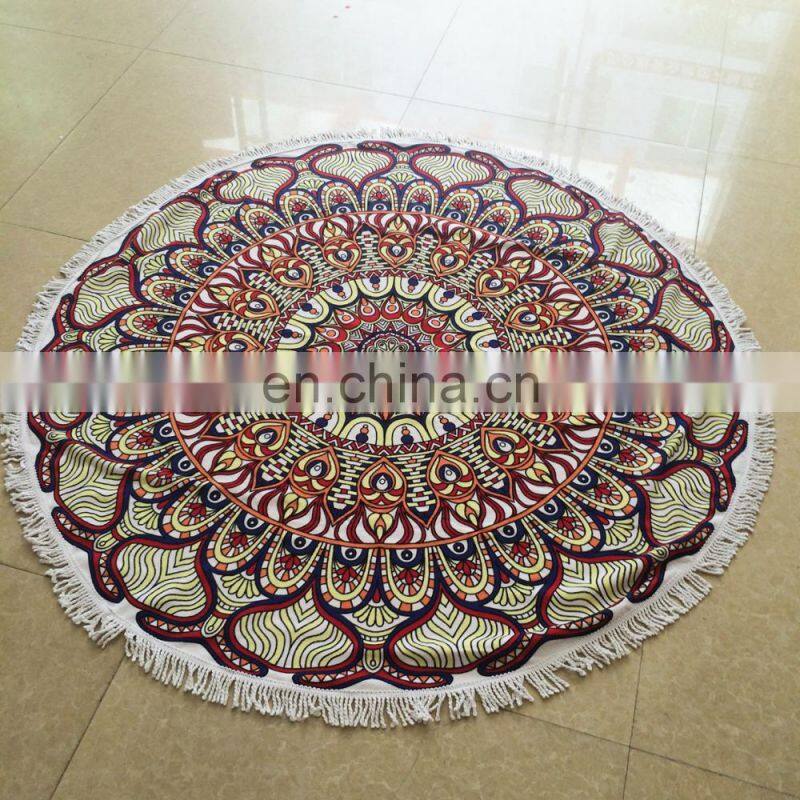 M0050 Micro Fiber Round 'Roundie' Beach Towel With Tassels