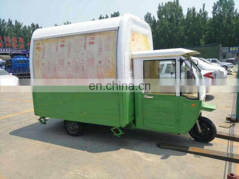 Hot dog tricycle food cart for sale/motorcycle mobile fryer food cart with three wheeled