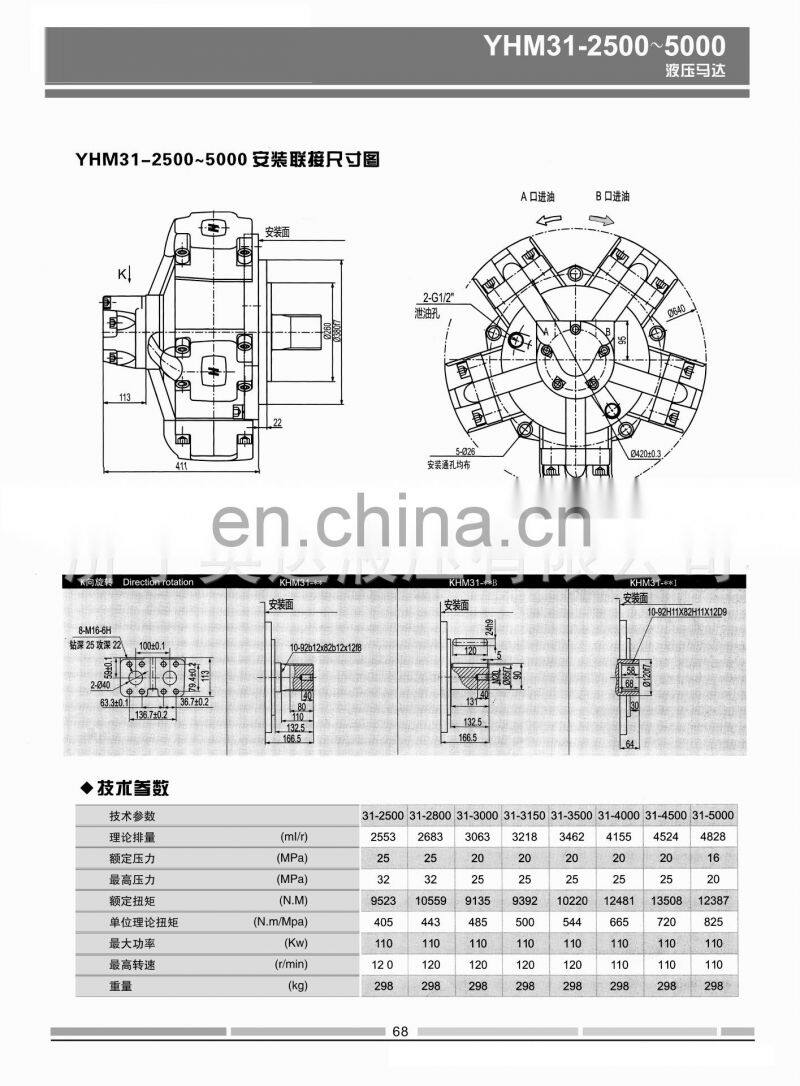 Manufacturers sell hydraulic motor YHM3 external five star motor plunger type large torque motor