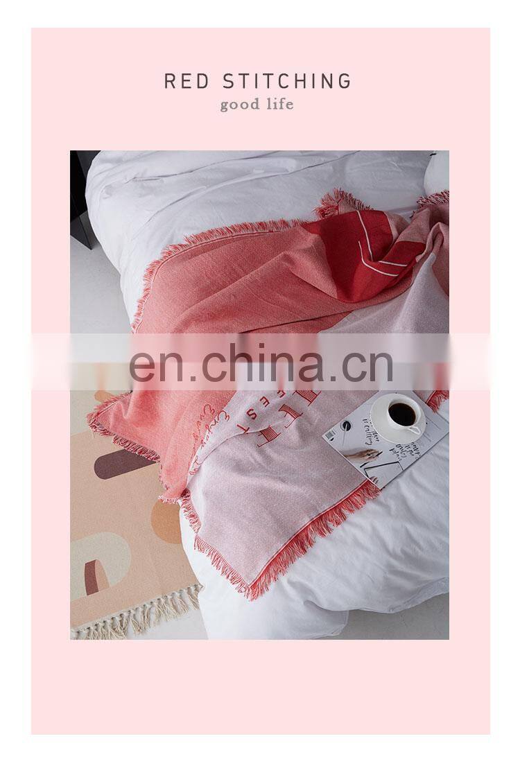 RAWHOUSE cheap factory price original ins sofa cover for fall Nordic woven decorative throw blanket with low moq