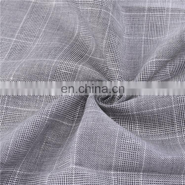 100% Linen Yarn Dyed Glen Plaid Fabric