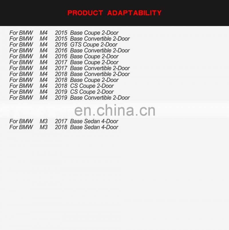 MAD Style Carbon Fiber F82 M4 Front Canards Bumper Fins for BMW 3 Series 4 Series F80 M3 F82 M4