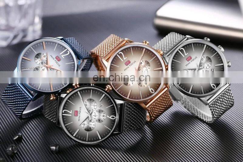 2019 Mini Focus MF0114G Mesh Steel Belt New Quartz Watches For Men