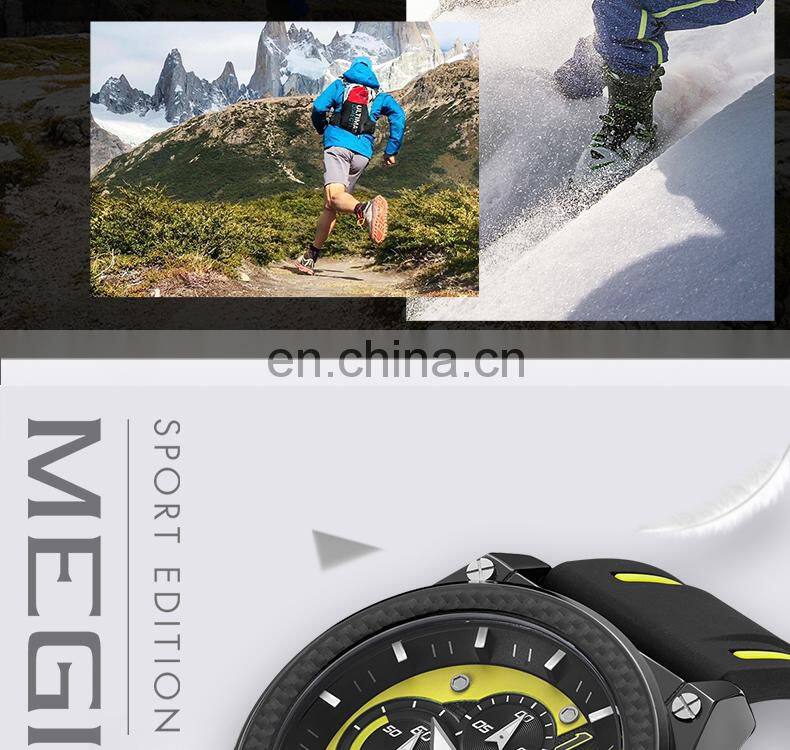 Chinese Wholesale MEGIR 2051 Original Brand Watch Fashion Military Big Dials Silicone Strap Sport Watches
