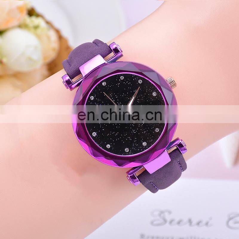 Casual Women Watches Starry Sky Quartz Wristwatch Female Clock Leather Fashion Ladies Wrist gold watch for women