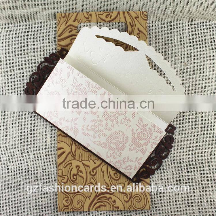 Latest Wholesale Laser Cutting Wooden Wedding Invitation Card