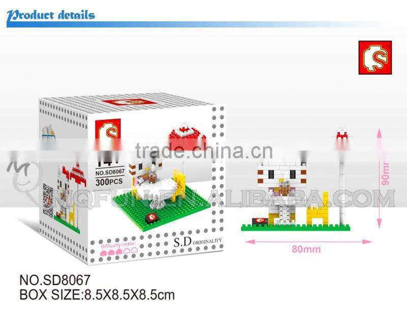 Mini Qute Sembo kawaii 8 styles hello kitty kt cat diamond plastic building block model educational toy