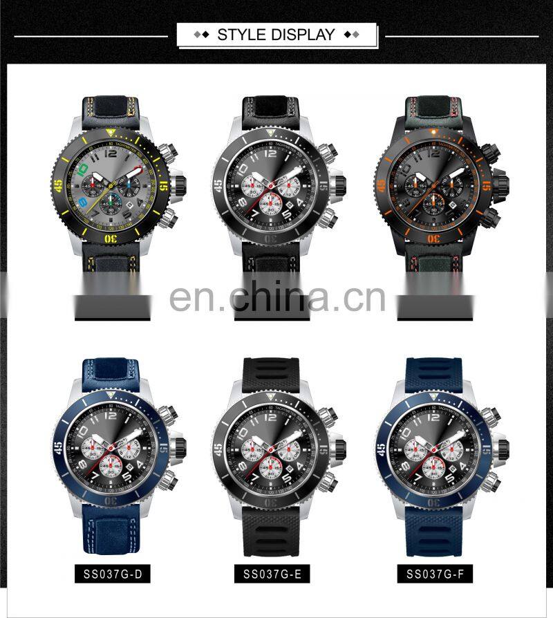 Small order chronograph diver water resistant high quality fashion classic custom logo mens watch waterproof