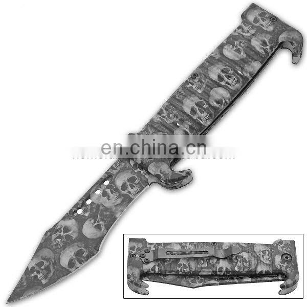 9 Inch aluminum handle stainless steel folding Custom Camping Knife