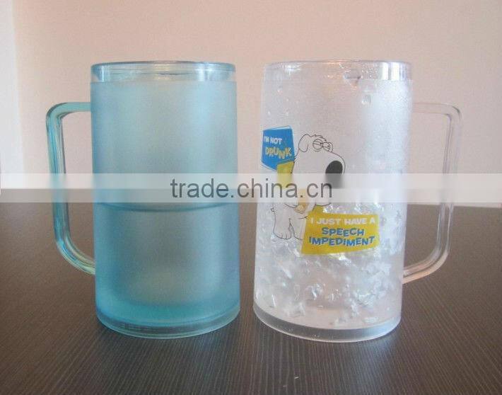Bar accessories plastic double wall ice cups for beer