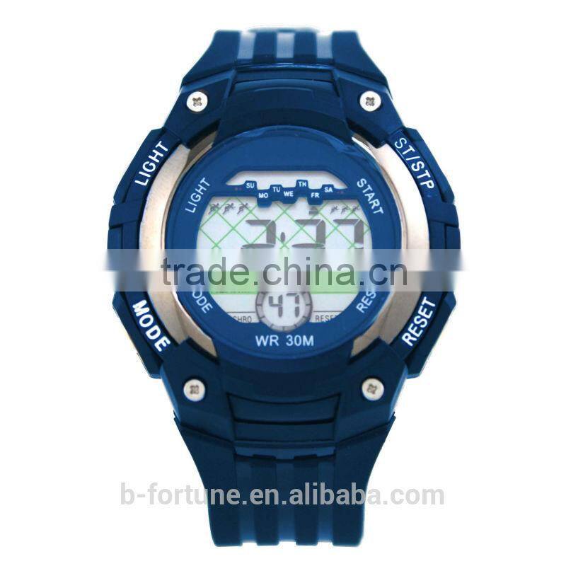 LP1343_BL Rubber Strap Blue color Chrono Alarm Date/Day Flashlight Tech Multifunction analog digital high tech watch