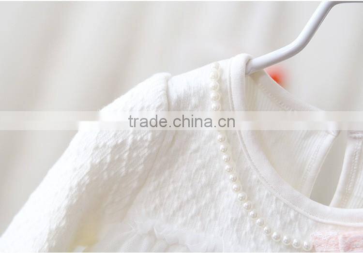 Hot Sale Baby Clothing Infant Baby Girl Lace Pearls Dress Kids Cake Princess Dress Toddlers Soft Cotton Dresses