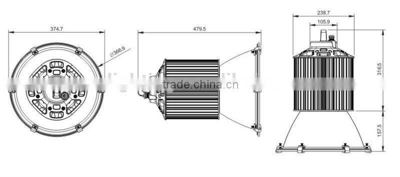 high power led high bay light 150w for gas station for industrial warehouse or workshop