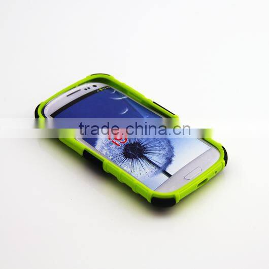 Wholesale 2013 newest products, 2 in 1 hybrid cases for Samsung Galaxy S3 i9300, Hybrid cases with stand function