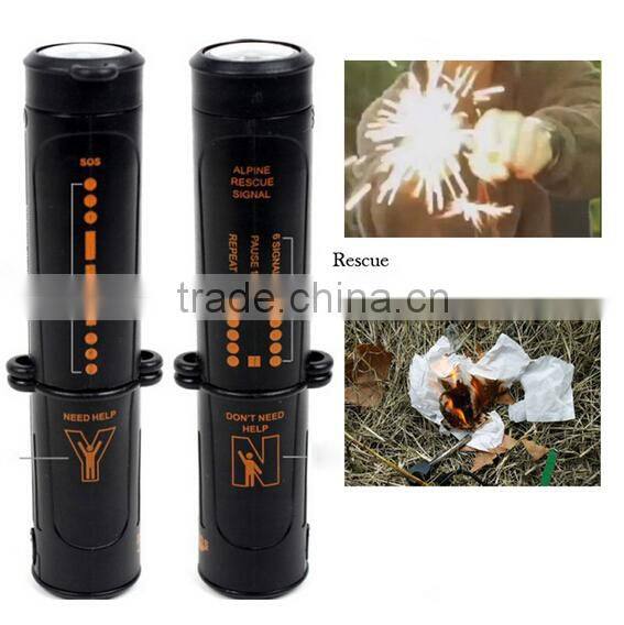 10 in 1 Hiking Kit Flint Compass LED Flashlight