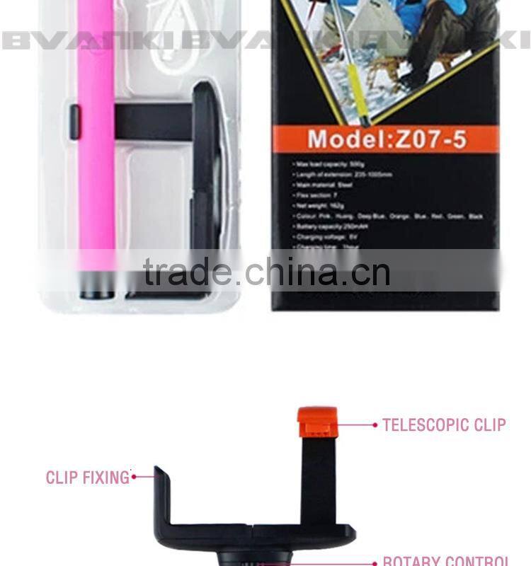 Wholesale Extendable Camera Tripod Handheld colorful wireless Monopod bluetooth Selfie Sticks with bluetooth shutter button