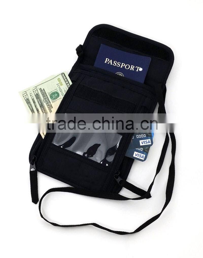 Quality Leahter Passport Holder and RFID Neck Travel Wallet